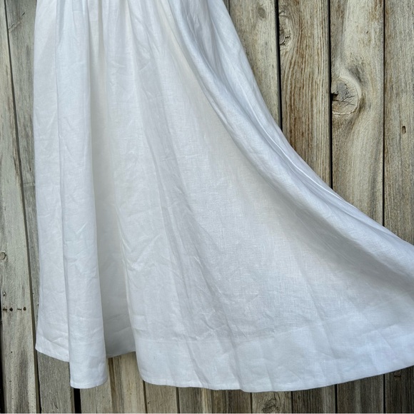 New Reformation Balia Linen Midi Dress White 4 - Picture 10 of 16